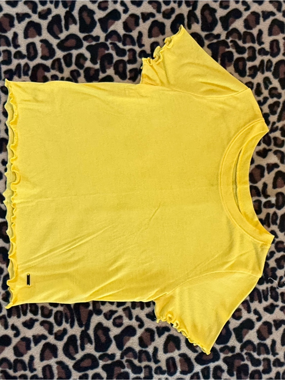 Hollister Sunny Yellow Ruffle Hem Short Sleeve Tee